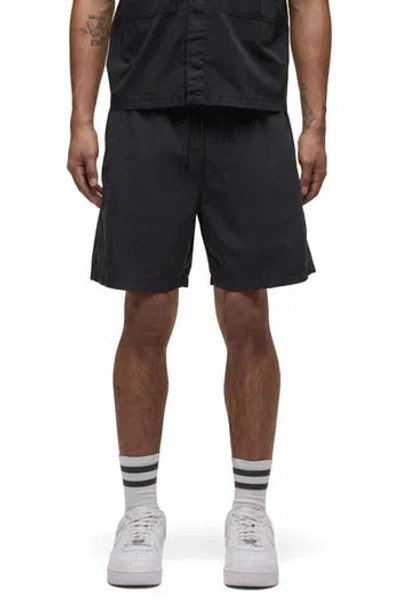 Hudson Jeans Cotton Blend Drawstring Shorts In Black