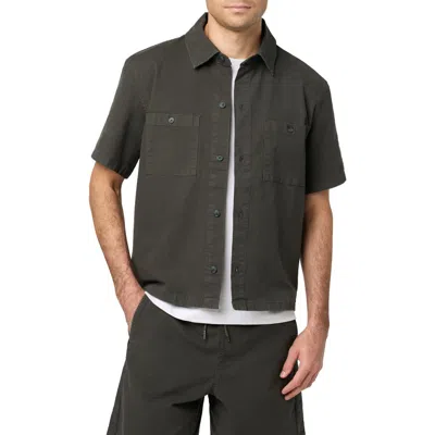 Hudson Jeans Cotton Camp Shirt In Black