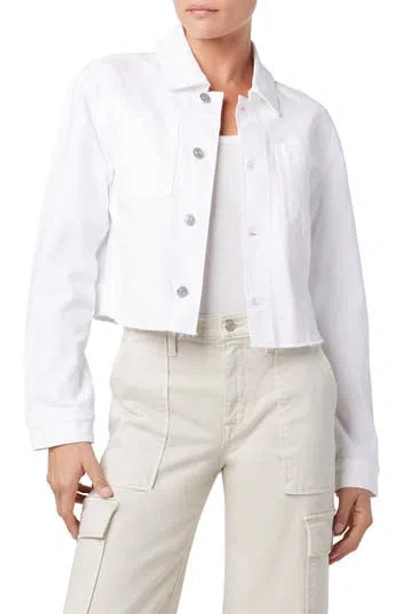 Hudson Jeans Crop Denim Trucker Jacket In White