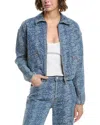 Hudson Jeans Cropped Zip-up Jacket In Blue