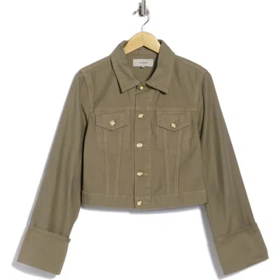 Hudson Jeans Cuffed Cropped Utility Jacket In Green
