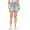 Hudson Curved Hem Denim Miniskirt In Sterling