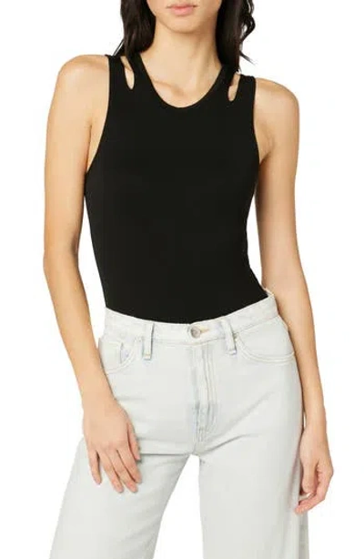 Hudson Jeans Cutout Sleeveless Bodysuit In Black