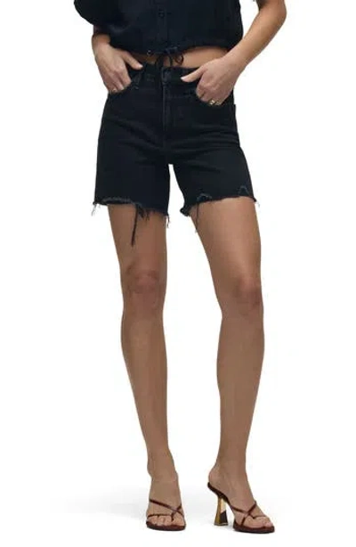 Hudson Jeans Devon High Waist Cutoff Denim Shorts In Black