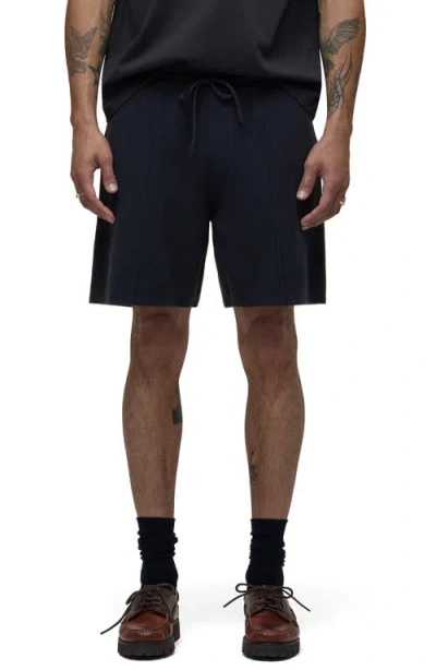 Hudson Jeans Double Knit Cotton & Cashmere Drawstring Shorts In Black
