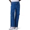Hudson Drawstring Cargo High-rise Parachute Jeans In Chill