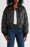 Hudson Jeans Embossed Quilted Bomber Jacket In Black
