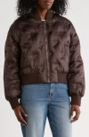 Hudson Jeans Embossed Quilted Bomber Jacket In Brown