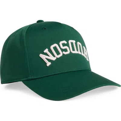 Hudson Jeans Embroidered Reverse Logo Snapback Baseball Hat In Green