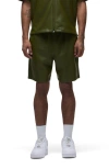 Hudson Jeans Faux Leather Drawstring Shorts In Olive Green