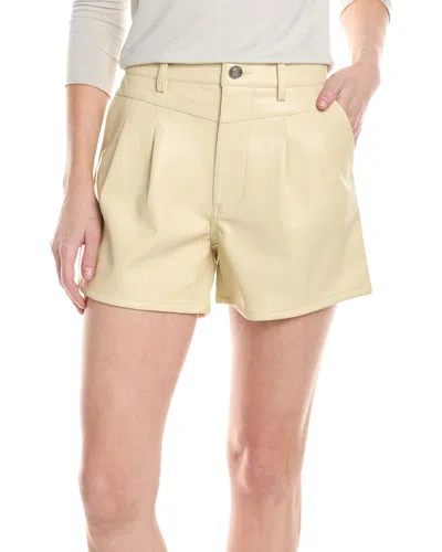 Hudson Jeans Front Yoke Pleated Moth Short In Neutral