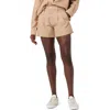 Hudson Front Yoke Pleated Shorts In Tobacco Brown