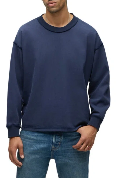 Hudson Jeans Heavyweight Cotton Long Sleeve T-shirt In Blue