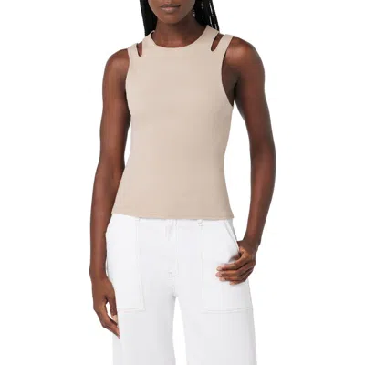 Hudson Jeans High Neck Cut Out Tank In Pink