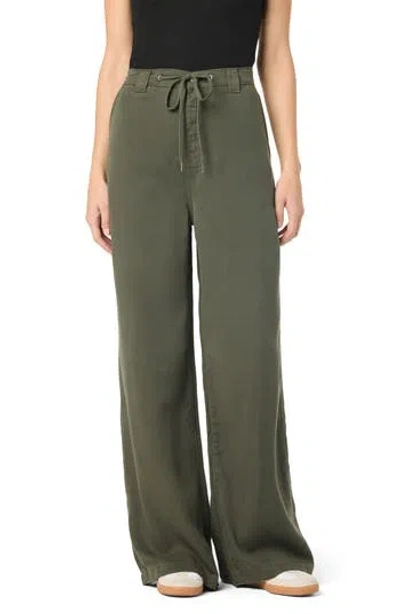 Hudson Jeans High Waist Tie Front Wide Leg Pants In Ivy