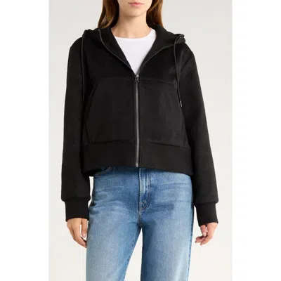 Hudson Jeans Hooded Full Zip Jacket In Black