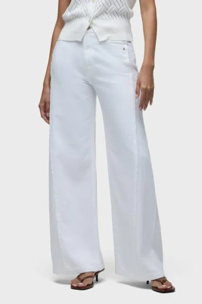 Hudson Jeans Jodie Frayed Seam Loose Wide Leg In White