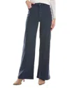Hudson Jeans Jodie High-rise Loose Fit Linen-blend Mood Indigo Wide Leg Jean In Blue