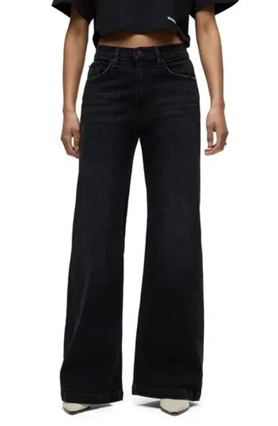 Hudson Jeans Jodie High Waist Super Wide Leg Jeans In Black