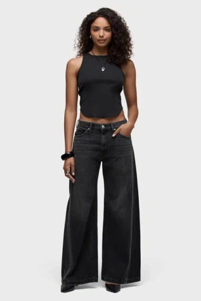 Hudson Jeans Jodie Loose Fit Track Wide Leg In Black Track