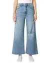 Hudson Jeans Jolene Wide Leg Distressed Ankle Crop Jeans In Brown