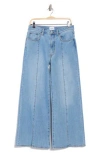 Hudson Jeans Jolene High Waist Front Slit Wide Leg Jeans In Blue