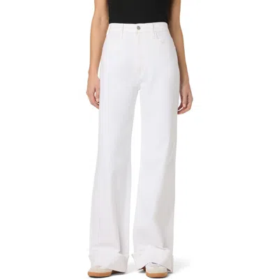 Hudson Jeans Jolene High Waist Wide Leg Jeans In White Cuff