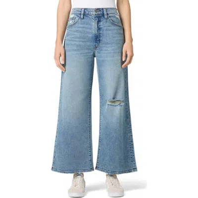 Hudson Jeans Jolene Wide Leg Distressed Ankle Crop Jeans