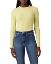Hudson Back Keyhole Cutout Organic Cotton Blend Rib Sweater