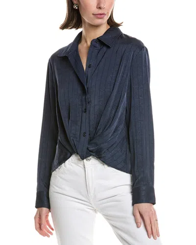 Hudson Jeans Knotted Button-down Shirt In Blue
