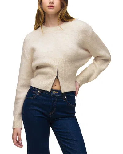 Hudson Jeans Lizbeth Front Zip Wool-blend Sweater In Neutral