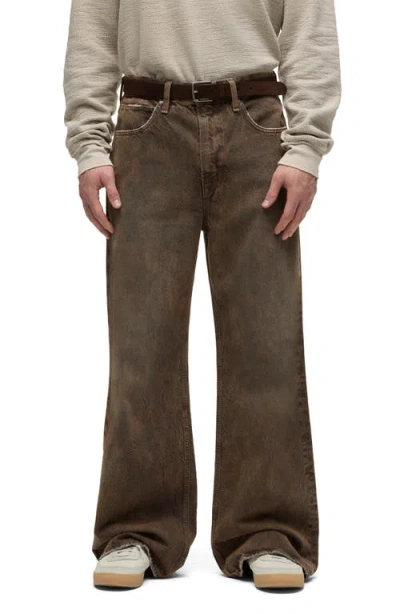 Hudson Jeans Luca Wide Leg Jeans In Dark Earth