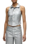 Hudson Jeans Metallic Halter Vest In Gray