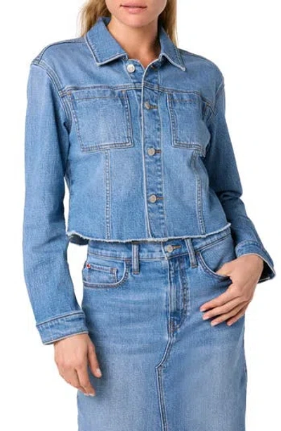 Hudson Jeans Micro Crop Denim Jacket In Luna