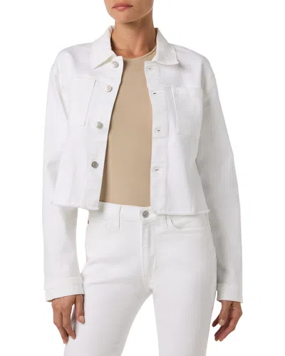 Hudson Jeans Micro Cropped Denim Jacket In White