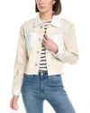 Hudson Jeans Micro Cropped Jacket In Beige