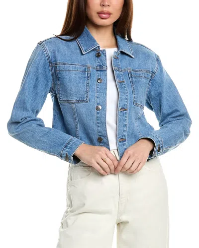 Hudson Jeans Micro Cropped Jacket In Blue