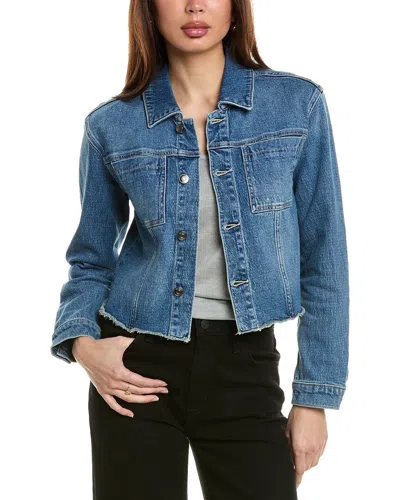 Hudson Jeans Micro Cropped Jacket In Blue