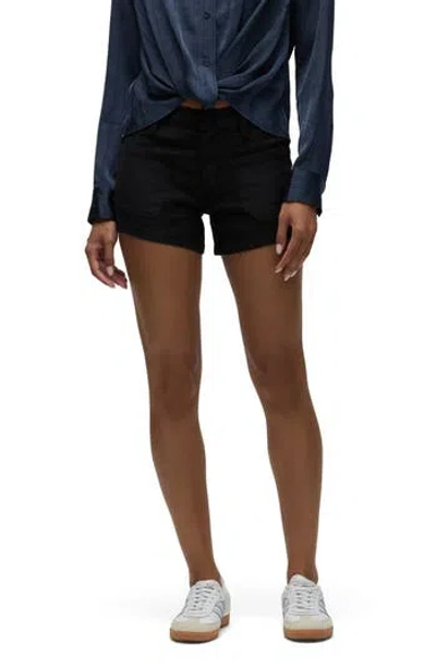 Hudson Jeans Mid Rise Patch Pocket Shorts In Black Beauty