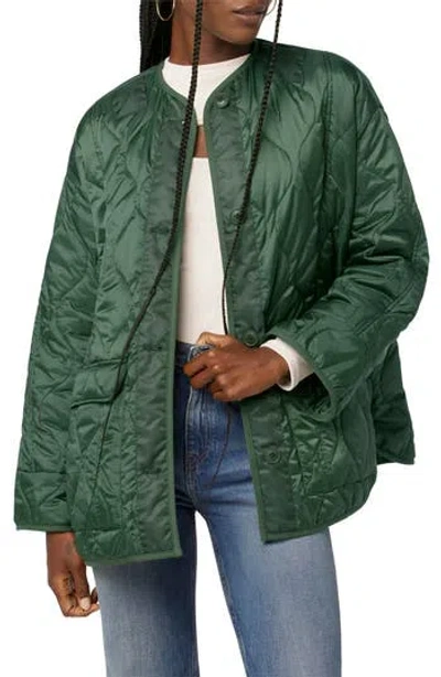 Hudson Jeans Oversize Quilted Liner Jacket In Green