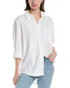 Hudson Jeans Oversized Button-down Linen-blend Shirt In White