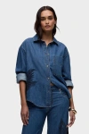Hudson Jeans Oversized Button Down Shirt In Blue