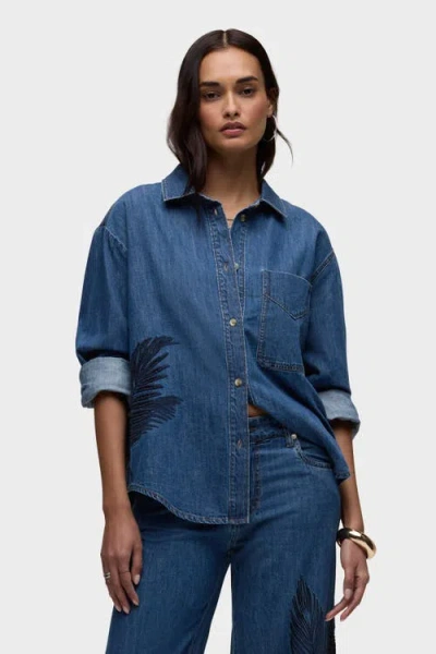 Hudson Jeans Oversized Button Down Shirt In Blue