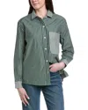 Hudson Jeans Oversized Button Down Shirt In Green