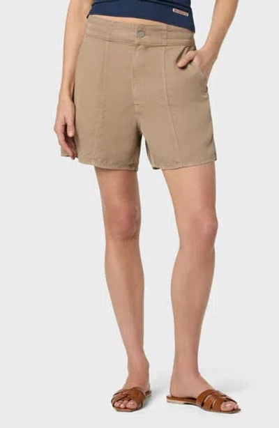 Hudson Jeans Pieced Waist Denim Shorts In Brown