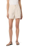 Shop Hudson Jeans Pieced Waist Denim Shorts In Coconut