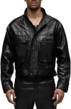 Hudson Jeans Python Embossed Leather Jacket In Multi