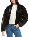 Hudson Jeans Quilted Puffer Coat In Black