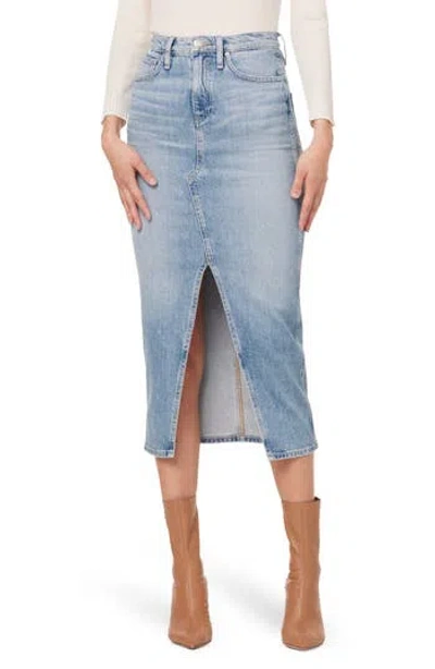 Hudson Jeans Reconstructed Denim Midi Skirt In Blue