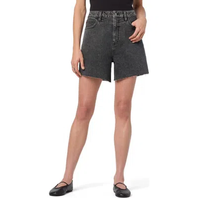 Hudson Jeans Relaxed Grommet Band Raw Hem Shorts In Black
